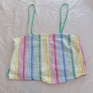 Urban Outfitters cropped Tank Top Bandeaux Size Small, Pastel Rainbow